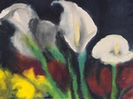 Nolde, Emil - White calla lilies over red and yellow flowers