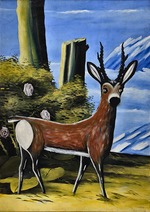 Pirosmani, Niko - Roe Deer and Landscape