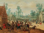 Vrancx, Sebastiaen - Fighting soldiers in a village