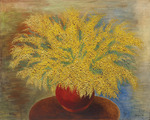 Kisling, Moïse - Bouquet of mimosas in red pot