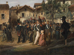 Biard, François-August - La garde nationale de campagne défilant devant le maire