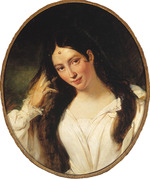 Bouchot, François - Portrait of the opera singer Maria Malibran-Garcia (1808-1836), as Desdemona