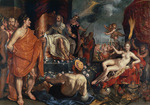 Goltzius, Hendrick - Hermes presenting Pandora to King Epimetheus 