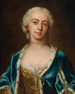 Du Pan, Barthélémy - Portrait of  Augusta of Saxe-Gotha (1719-1772), Princess of Wales