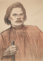 Steinlen, Théophile Alexandre - Portrait of the author Maxim Gorky (1868-1939)