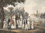 Hoechle, Johann Nepomuk - Emperor Franz I with the imperial family in the park of Laxenburg Palace