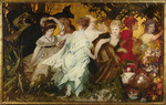 Makart, Hans - Modern Amoretti, Triptych, left panel