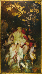 Makart, Hans - Modern Amoretti, Triptych, central panel
