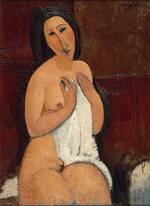 Modigliani, Amedeo - Nu assis à la chemise