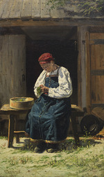 Makovsky, Vladimir Yegorovich - Farmer's wife at work