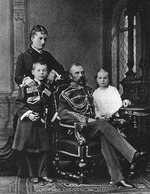 Anonymous - Alexander II of Russia and Princess Ekaterina Mikhailovna Yurievskaya with children Georgy and Olga