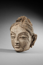Central Asian Art - Head of a female. From Ajina Tepe