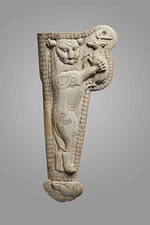 Central Asian Art - Sheath for an akinakes with a lion grasping a deer. From the Oxus Temple, Takht-i Sangin