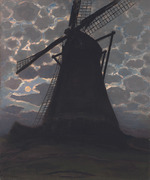Mondrian, Piet - Windmill in the evening