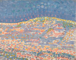 Mondrian, Piet - Pointillist study of a dune with a ridge on the right