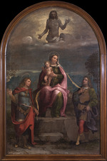 Morto da Feltre (Lorenzo Luzzo) - Madonna and Child, the Redeemer with Saints Vitus and Modestus