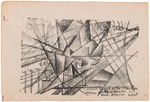 Malevich, Kasimir Severinovich - Death of the Man on the Airplane and on the Train at the Same Time. Illustration for Vzorval (Explodity) by Aleksey Kruchenykh