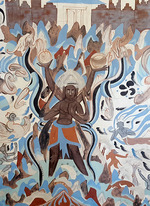 Central Asian Art - Asura in 249th cave of Mogao