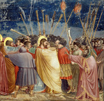 Giotto di Bondone - The Arrest of Christ (Kiss of Judas) (From the cycles of The Life of Christ)