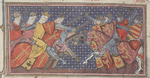 Maître de Fauvel - Amazons in battle. From Speculum historiale by Vincent de Beauvais