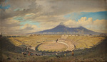 Fristrup, Niels - Amphitheatre in Pompeii with Vesuvius in the background