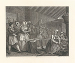Hogarth, William - A Harlot's Progress. Plate 4: Moll beats hemp in Bridewell Prison