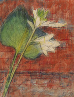 Rohlfs, Christian - Sweetheart lilies on a red background