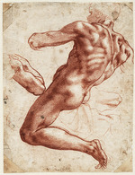 Buonarroti, Michelangelo - Seated male nude