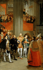 Gros, Antoine Jean, Baron - Charles V received by Francois I to the Abbey of Saint Denis