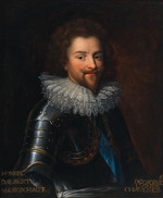 Dumonstier, Daniel - Portrait of Honoré d'Albert, Duc de Chaulnes, wearing armour and the sash of the Order of the Holy Spirit