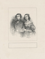 Gavarni, Paul - Portrait of Thelma Herdlitz (1818-1896) with her husband Émile Taigny (1810-1875)