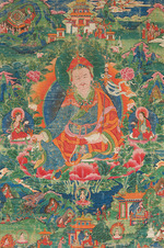 Tibetan culture - Thangka of Padmasambhava with scenes from his life