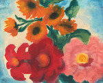 Nolde, Emil - Zinnias and Peonies