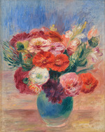 Renoir, Pierre Auguste - Bouquet of flowers in earthen pitcher