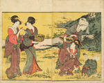 Utamaro, Kitagawa - Gathering Spring Herbs. From the Picture Book of Flowers of the Four Seasons (Ehon shiki no hana)