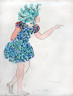 Drésa, Jacques - Papageno. Costume design for the Opera La flûte enchantée by W. A. Mozart