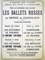Historic Object - Affiche des Ballets russes du 30 juillet au 4 août 1929 à l'Opéra de Vichy