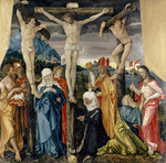 Baldung (Baldung Grien), Hans - Christ Crucified with the Thieves, Saints and a Female Donor 
