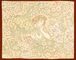 Mucha, Alfons Marie - Woman among flowers (printed fabric)