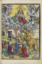 Dürer, Albrecht - The beast with the lamb's horns and the beast with seven heads. From the Apocalypse (Book of Revelations)