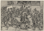 Cranach, Lucas, the Elder - The Second Tournament, with the Tapestry of Samson and the Lion