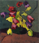 Stenner, Hermann - Tulips in a green vase