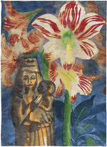 Nolde, Emil - Still life with amaryllis and Madonna figure