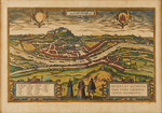 Hogenberg, Frans - General view of the city of Salzburg. From Civitates Orbis Terrarum