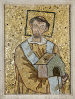 Byzantine Master - Pope John VII. Fragment of the mosaic cycle in the Oratory of Pope John VII in the old Saint Peter's Basilica