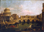 Canaletto - Capriccio with an imaginary bridge over the Grand Canal