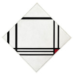 Mondrian, Piet - Lozenge Composition with Eight Lines and Red (Picture No. III)