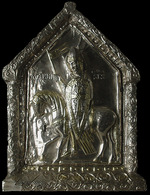 West European Applied Art - Der heilige Mauritius zu Pferd. Reliquienschrein der Kinder des Heiligen Sigismund