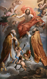 Mancini, Francesco - Christ in glory with Saints Clement and Ignatius of Antioch