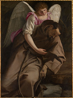 Gentileschi, Orazio - Saint Francis supported by an Angel